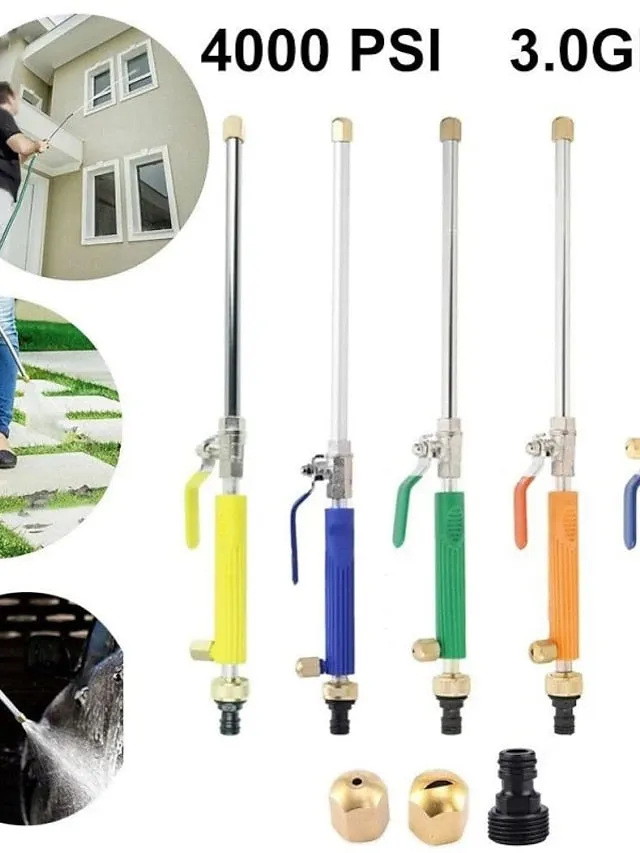 1Set Car Washing Maintenance High Pressure Power Water Gun Washer Water Jet Hose Pipe Wand Nozzle Sprayer Spray Cleaning Tool