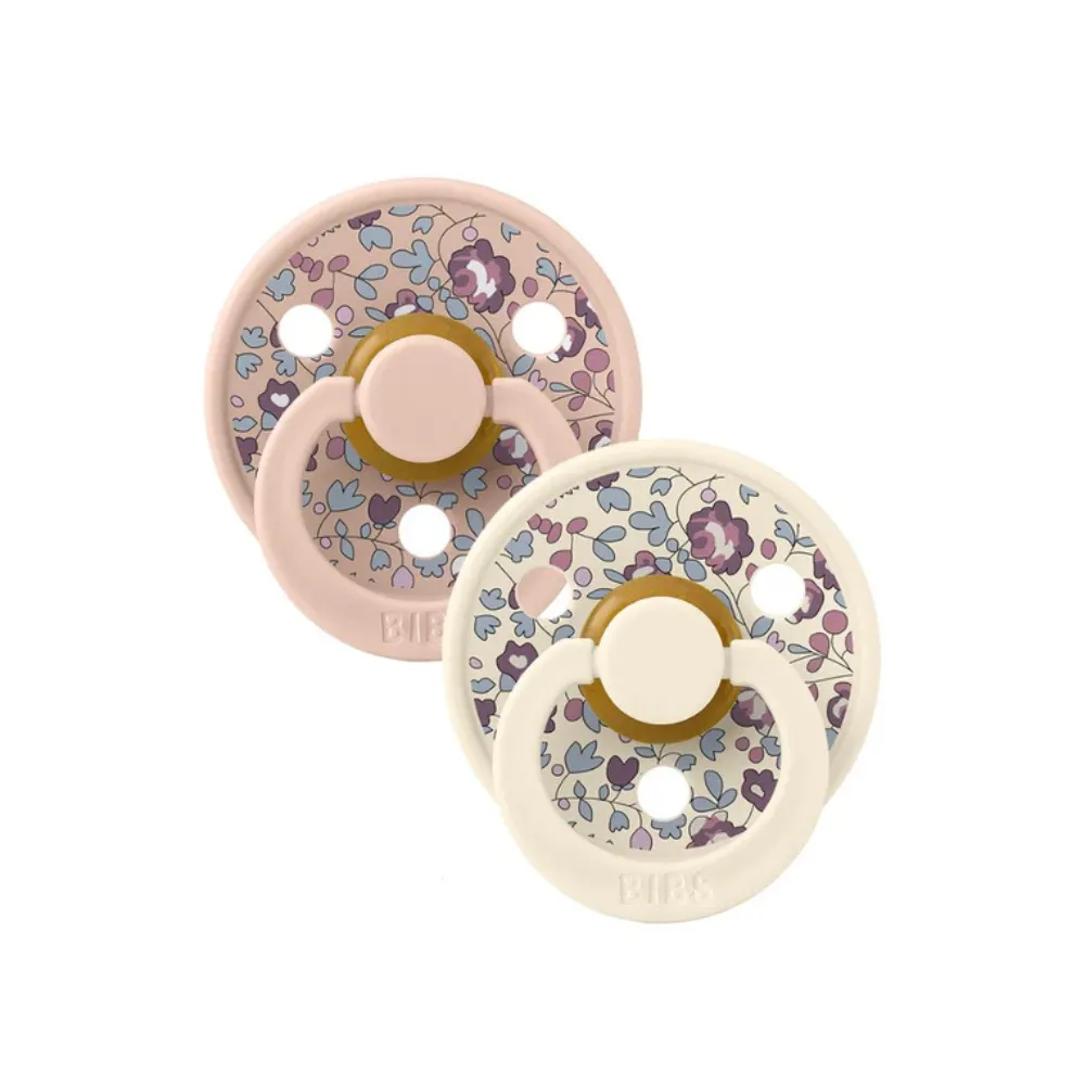 BIBS | Coloured Round Pacifier | Liberty Eloise/ Blush