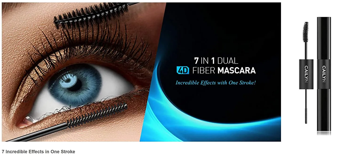 CAILYN 7 In 1 Dual 4D Fiber, Black Mascara