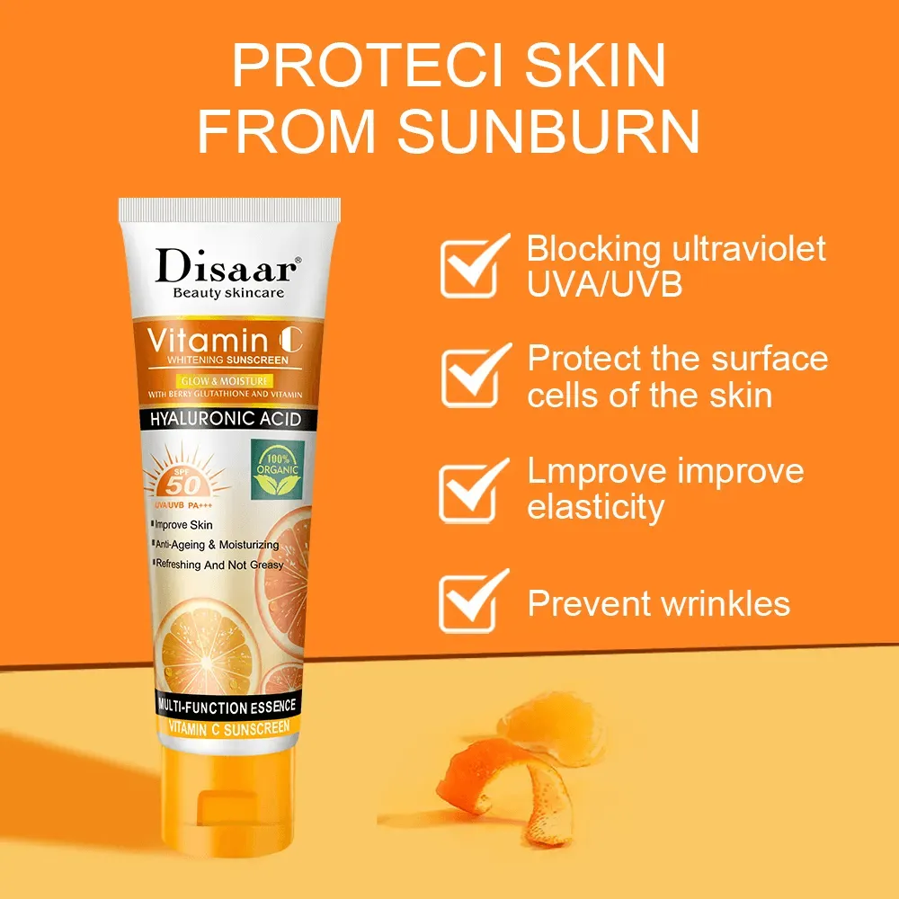 Disaar Beauty Vitamin C Hyluronic Acid Whitening Sunscreen - 50g