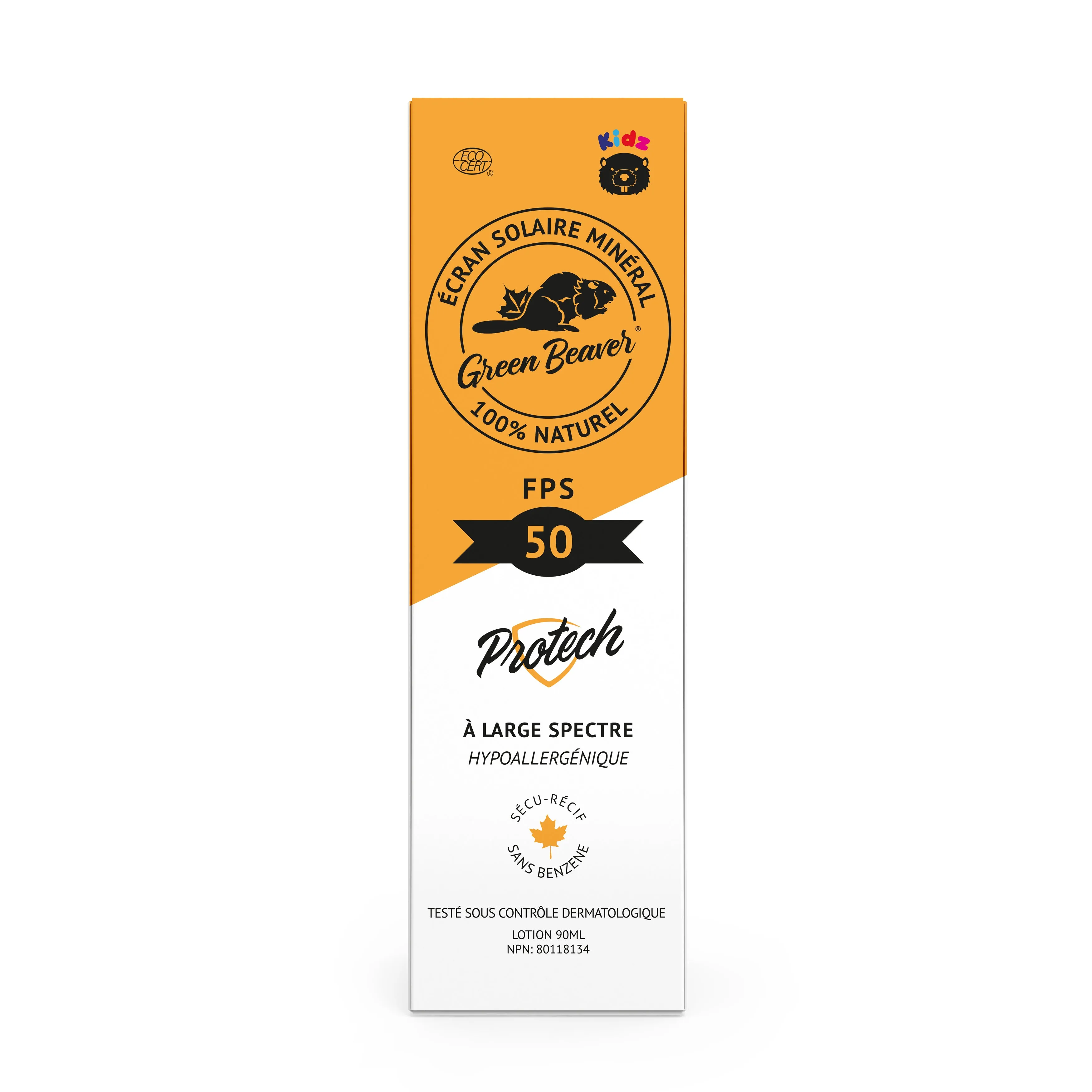 Green Beaver - Mineral Sunscreen - Protech SPF 50 (Kids), 90 mL