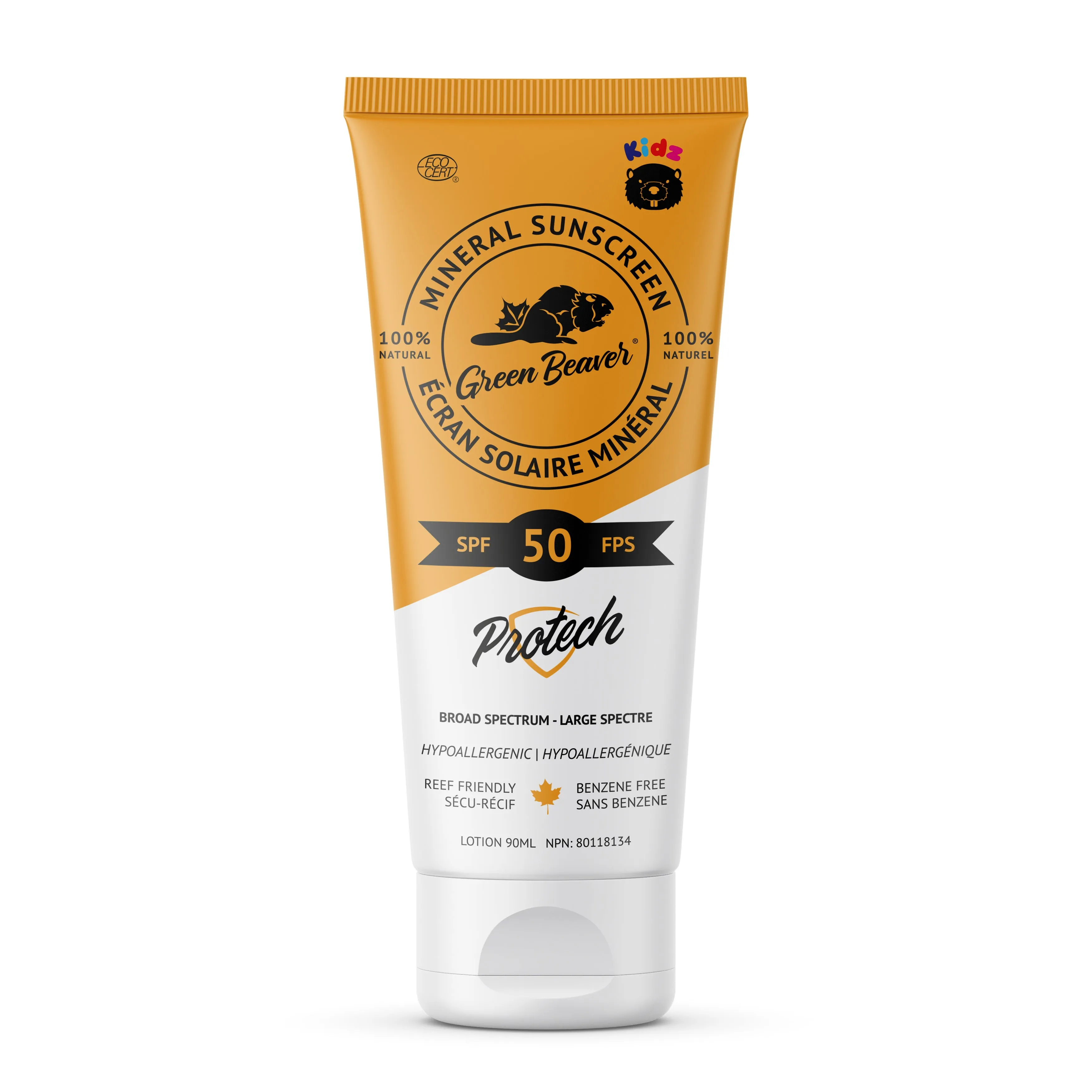 Green Beaver - Mineral Sunscreen - Protech SPF 50 (Kids), 90 mL