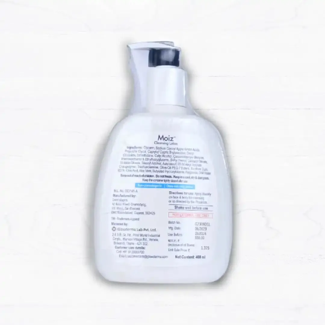 Moiz Cleansing Lotion | For Sensitive Skin & Dry Skin | 400 ML