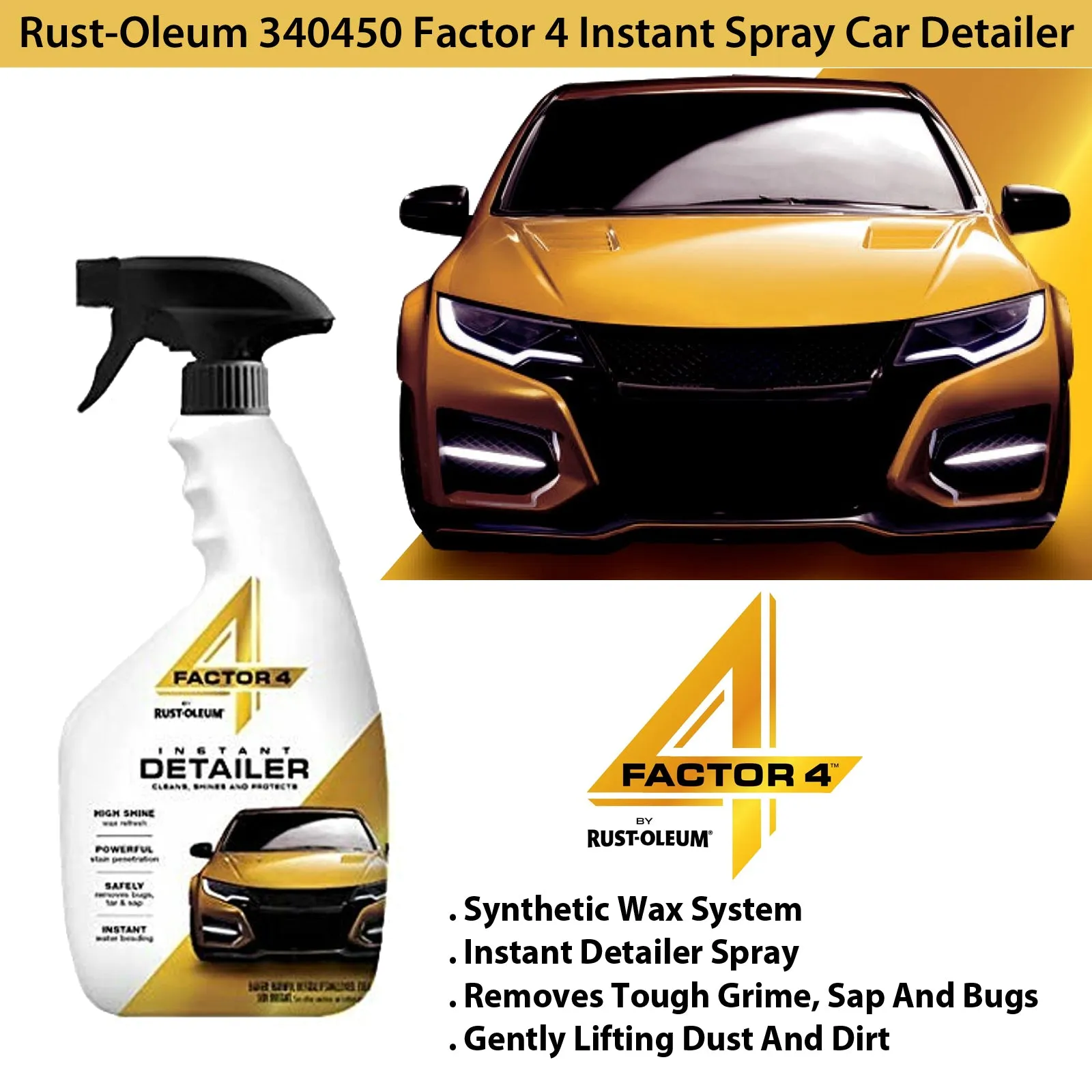 Rust-Oleum 340450 Factor 4 Instant Spray Car Detailer