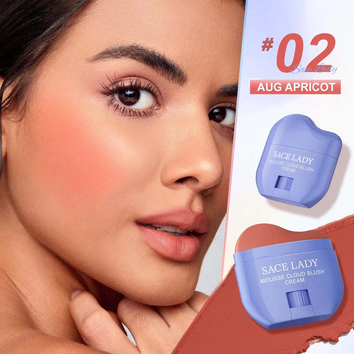 SACE LADY Long-Lasting Blush Cream Mousse – Lightweight Cheek Blush, Lipstick & Eyeshadow