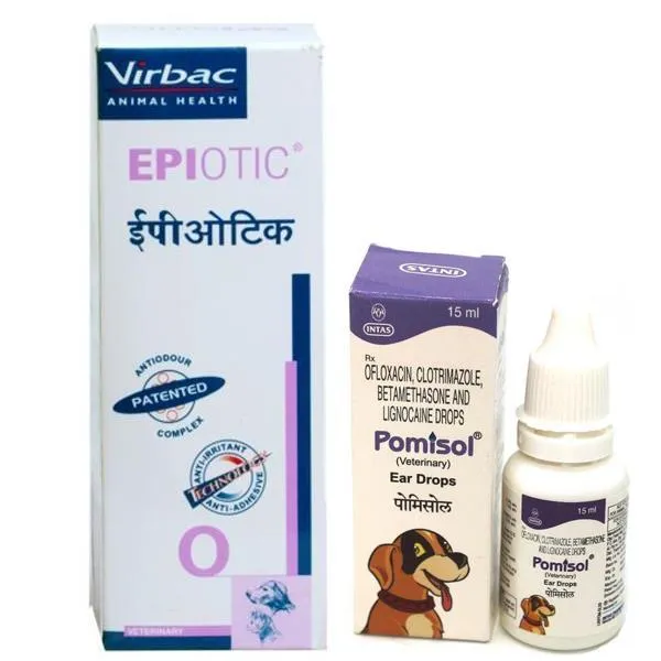 Virbac Epiotic Dog Ear Cleanser 100 ml   Intas Pomisol Ear Drop 15 ml