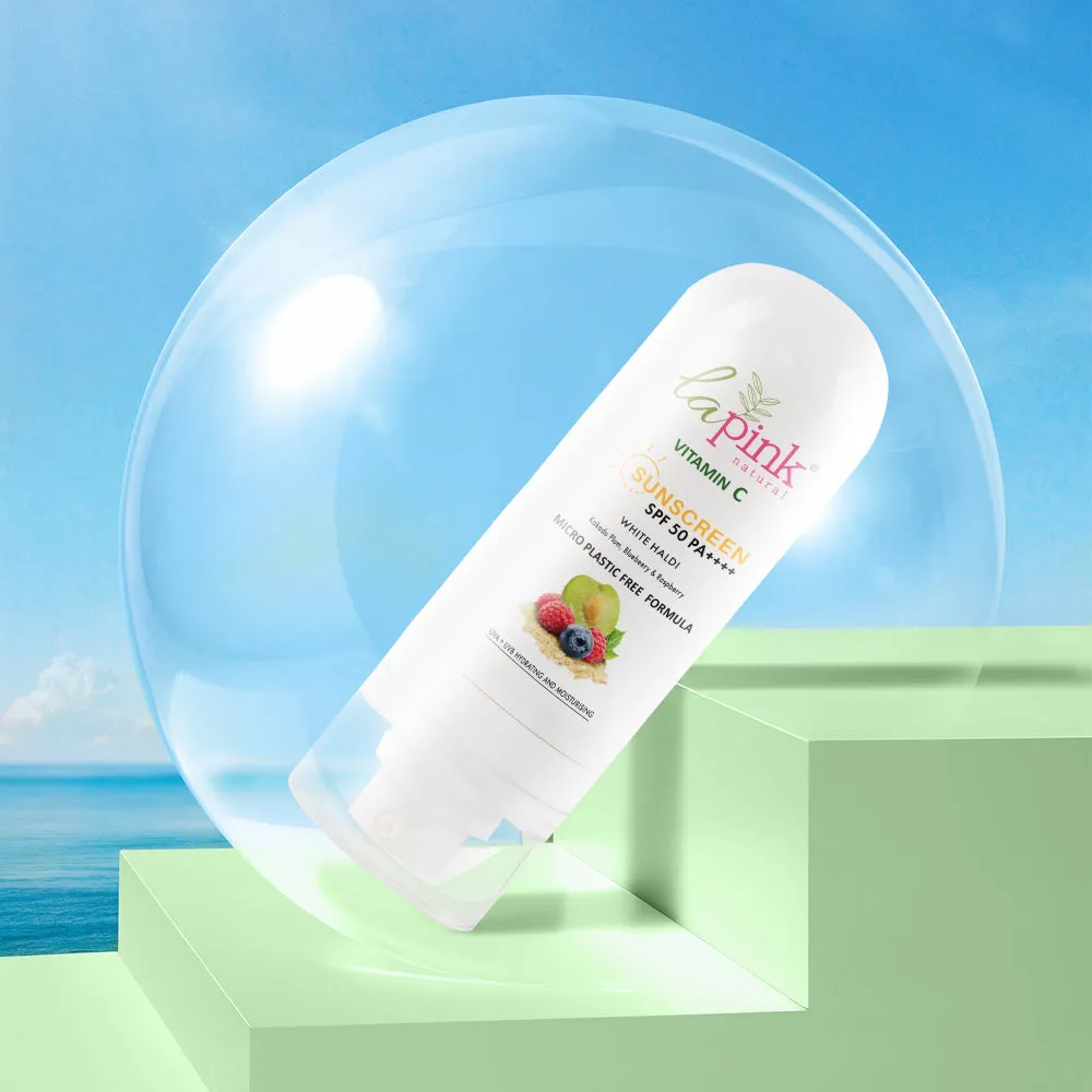 VITAMIN C SUNSCREEN SPF 50 PA      with White Haldi & Niacinamide For UVA   UVB Protection & Hydration